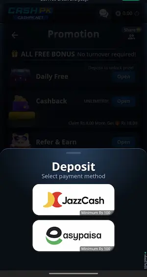 Cash PK Game Login